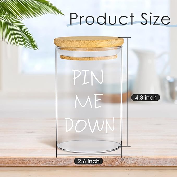 Tessco 6 Pcs Apothecary Jars Glass Jars with Lids for Bathroom Qtip Holder Glass Cotton Ball Holder for Home Bathroom Farmhouse Storage Containers Makeup Organizer Decoration