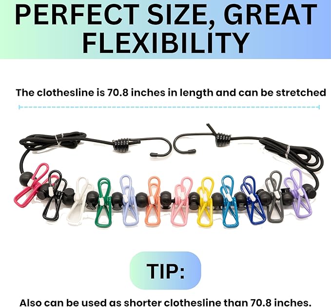 Magnetic Clothesline for Cruise Ship Cabin Approved - Strong Rubber Coated Non-Scratch Magnets, Travel Clothesline for Cruise Ship Essentials 2026 Updated Stronger Magnets