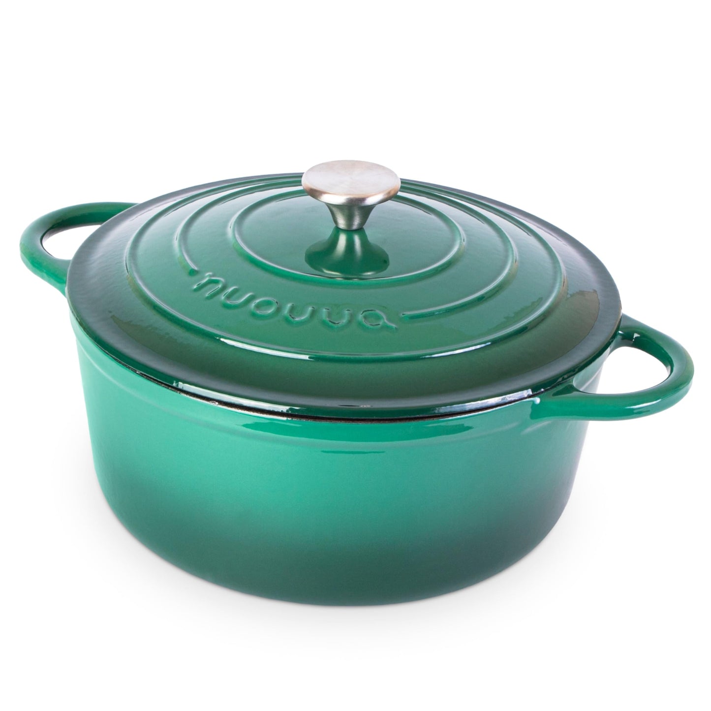 Nuovva Enamelled Cast Iron Dutch Oven Pot with Lid – 6.4 Quart Non Stick Casserole Pot – Heavy Duty & Oven Safe up to 500° F for Bread Baking, Braising, Stews, Roasting – 28cm Black