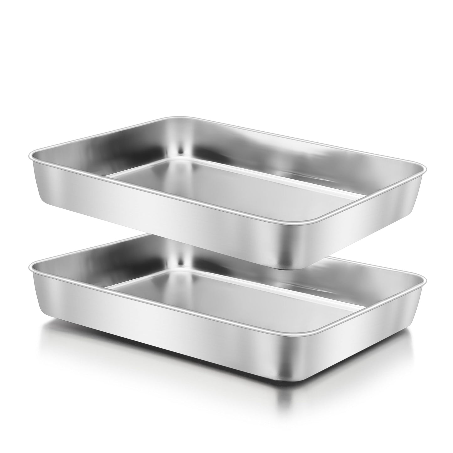 Herogo 9 x 9 Baking Pan Set of 2, Black Stainless Steel Square Cake Pan for Lasagna Brownies Casseroles Cakes, Non-Stick & Oven Safe