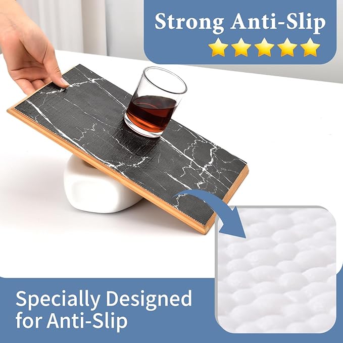 Drawer and Shelf Liner for Kitchen Cabinet: 17 in X 20 Ft Non Slip Waterproof Shelf Paper Non Adhesive Refrigerator Liners Black Marble Easy Liners for Bathroom with Knife Tape Measure