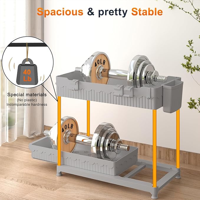 Under Sink Organizer, Bathroom Organizers and Storage, 2 Tier Multi-Use Pull Out Cabinet Organizer with Hang Hooks and Cups (Gray, 4 Pack)