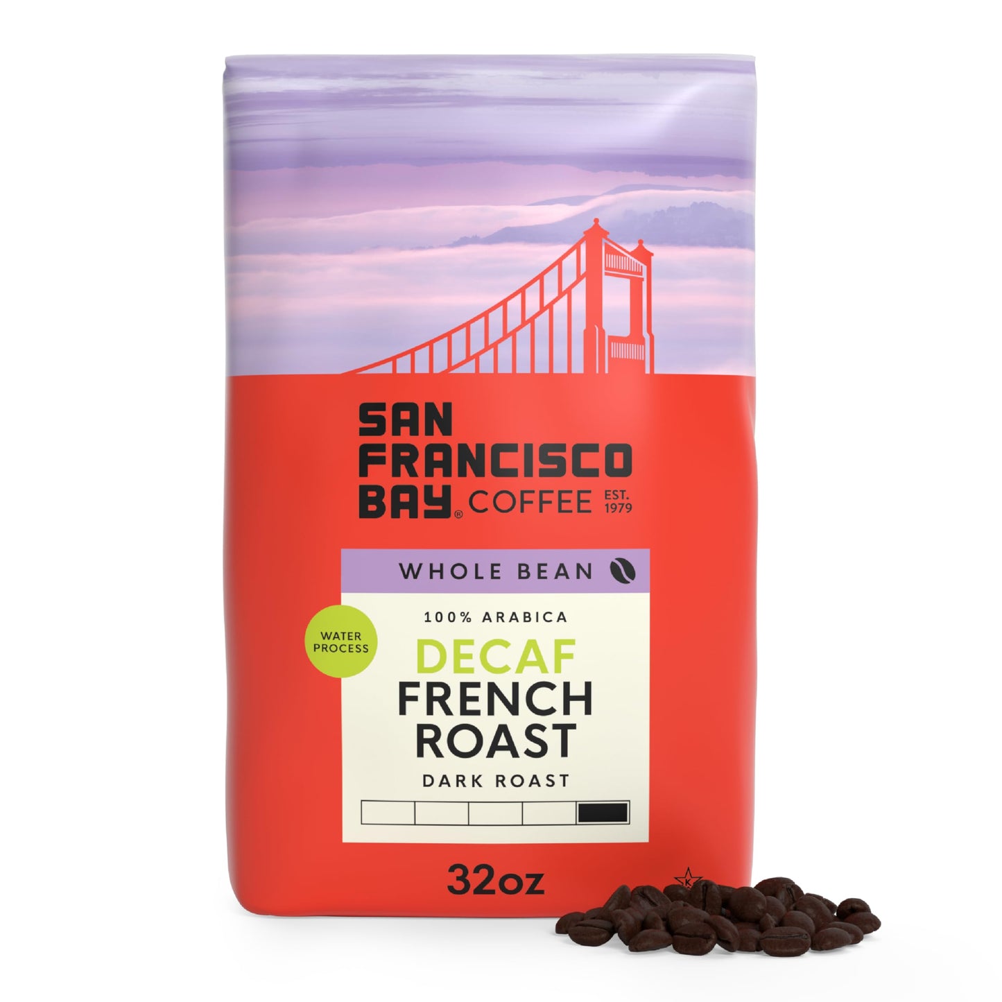 San Francisco Bay Coffee DECAF Gourmet Blend Whole Bean Coffee, 2 lb bag