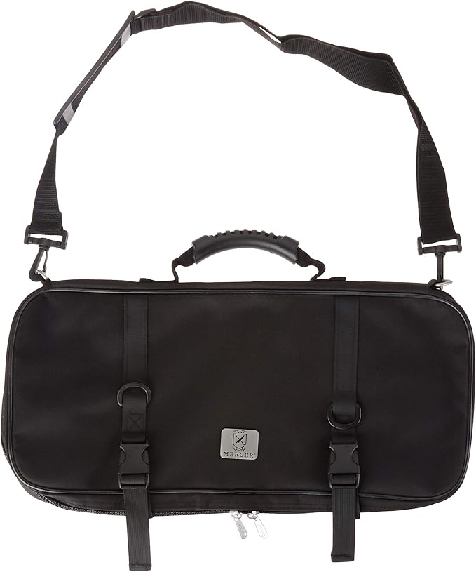 Mercer Culinary Double-Zip 17-Pocket Knife Case,Black