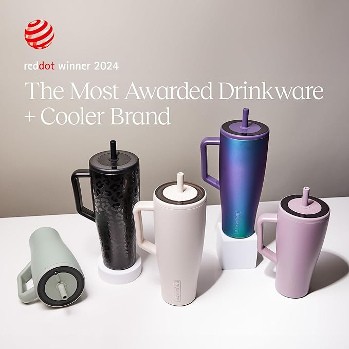 BrüMate Era 40 oz Tumbler with Handle and Straw | 100% Leakproof Insulated Water Bottle Tumbler with Lid and Straw | Made of Stainless Steel | Cup Holder Friendly | 40oz (Juniper)