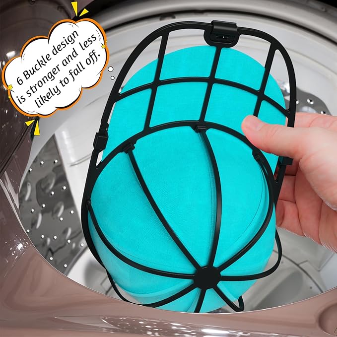 2 Pack Hat Washer Cage for Washing Machine Baseball Cap Washer for Dishwasher, Hat Racks Cleaner Holder for Adults and Kids Ball Hats Cleaning, Black