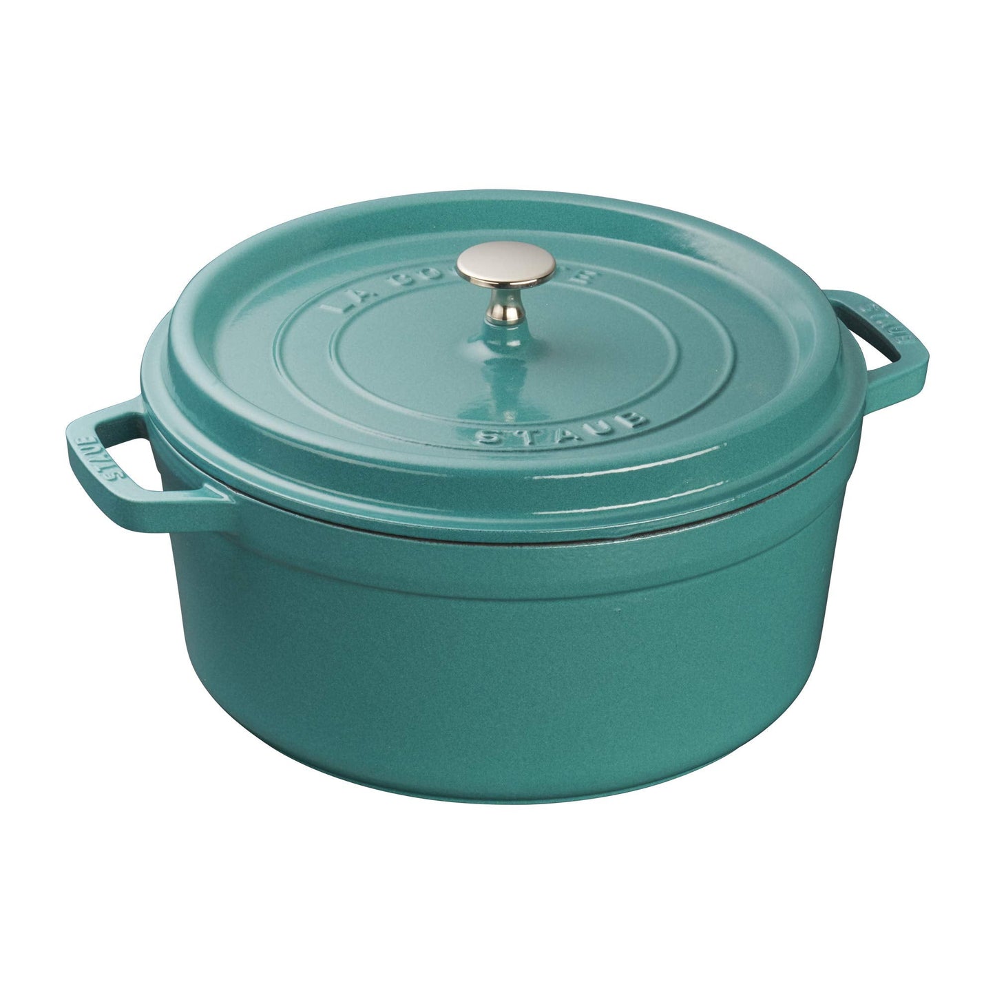 Staub Cast Iron 5.5-qt Round Cocotte - White Truffle, Made in France