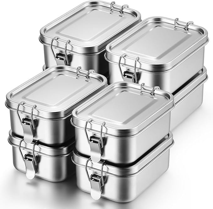Umigy Stainless Steel Food Containers, 5 Sizes, Divided, 5 Pcs