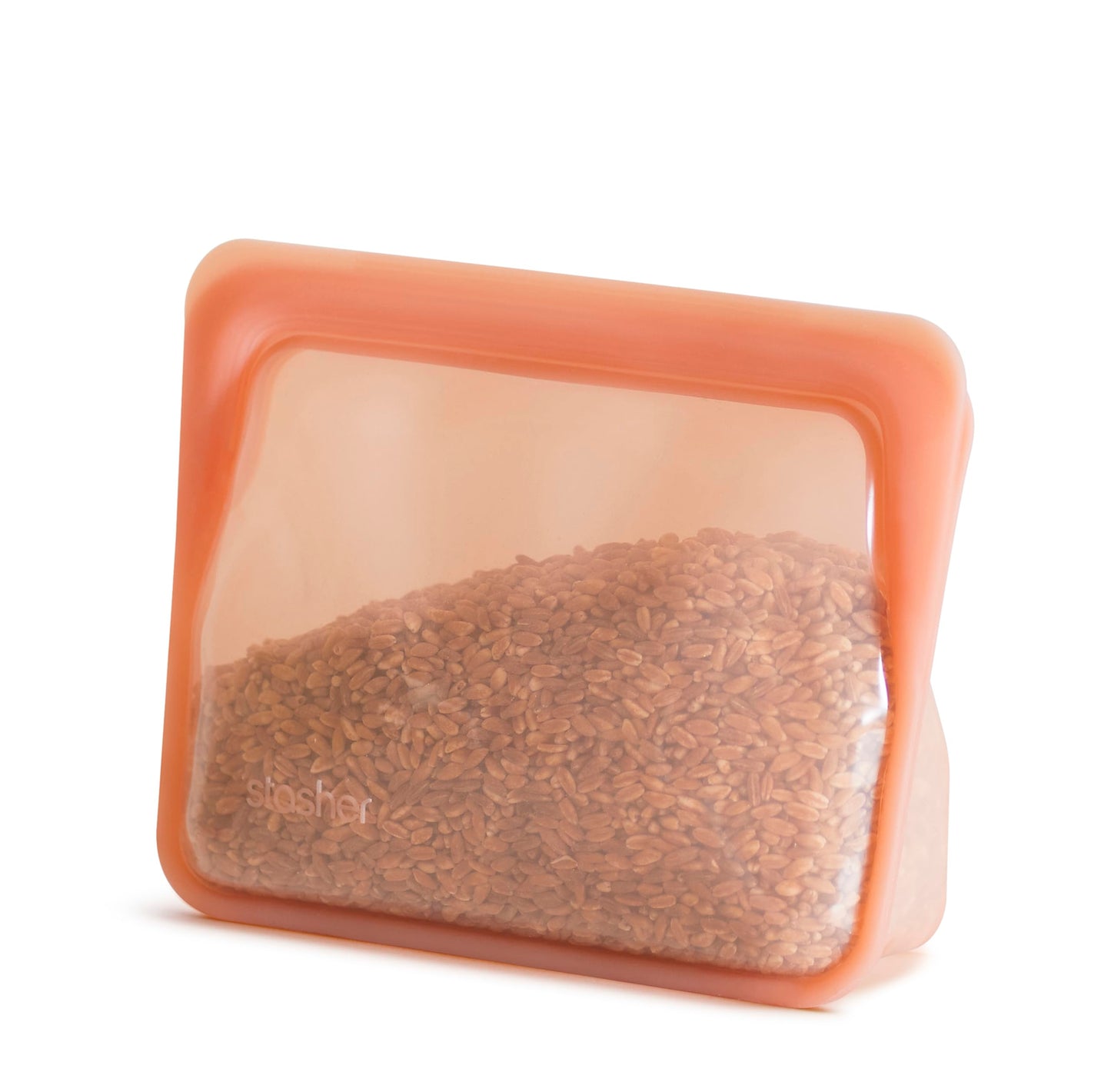 Stasher Reusable Silicone Food Storage Bag, Stand-Up Mid, Clear, 56 oz