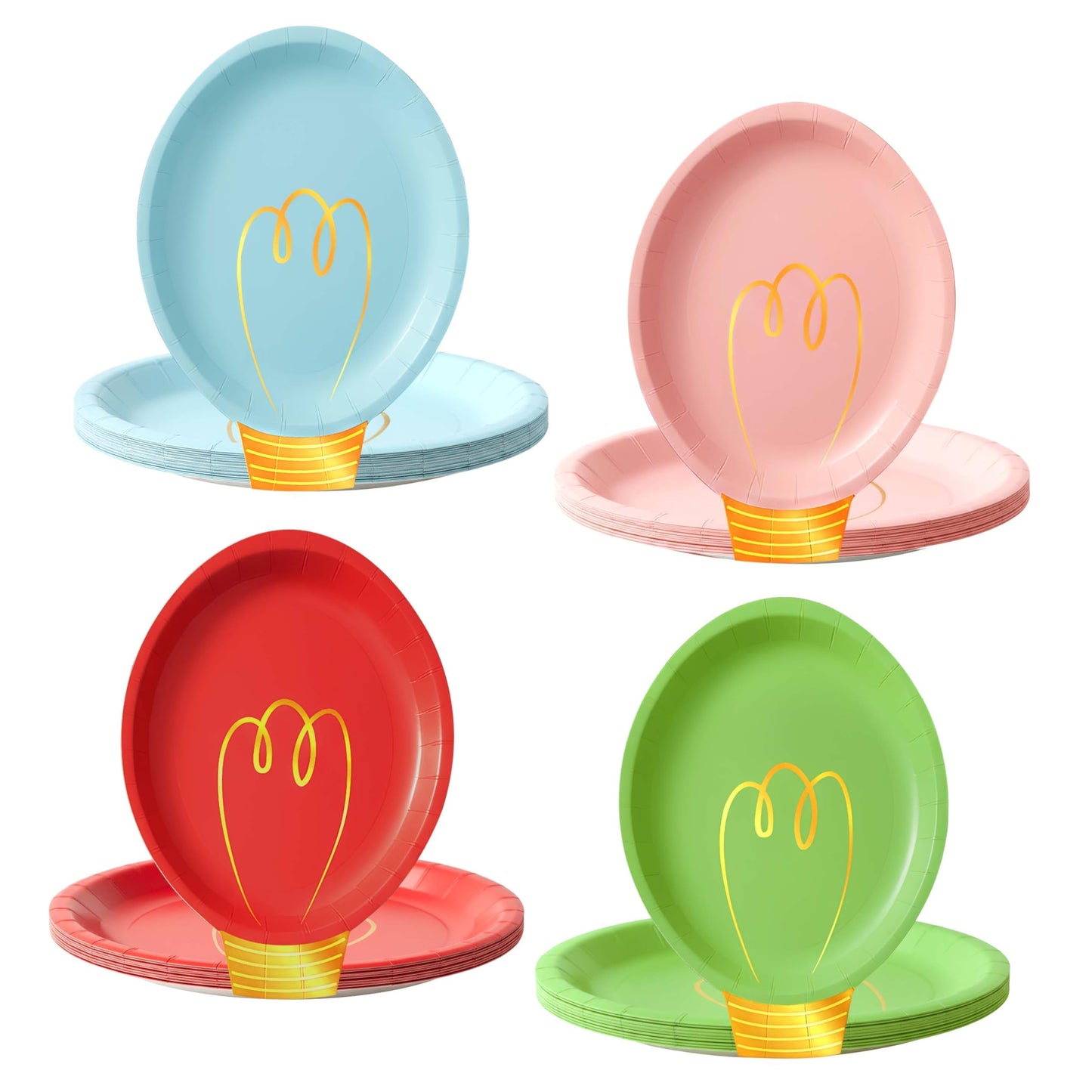 Christmas Plates and Napkins, Light Bulb Party Tableware Set, Serves 25