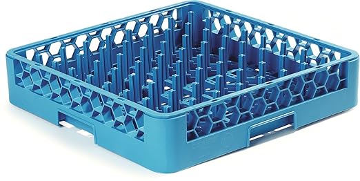 Carlisle FoodService Products OptiClean Peg Dish Racks with Extra Tall 2.94" Pegs – Peg Dish Racks for Charger Plates, Pasta Bowls, Large Platters, Blue, (Pack of 6)