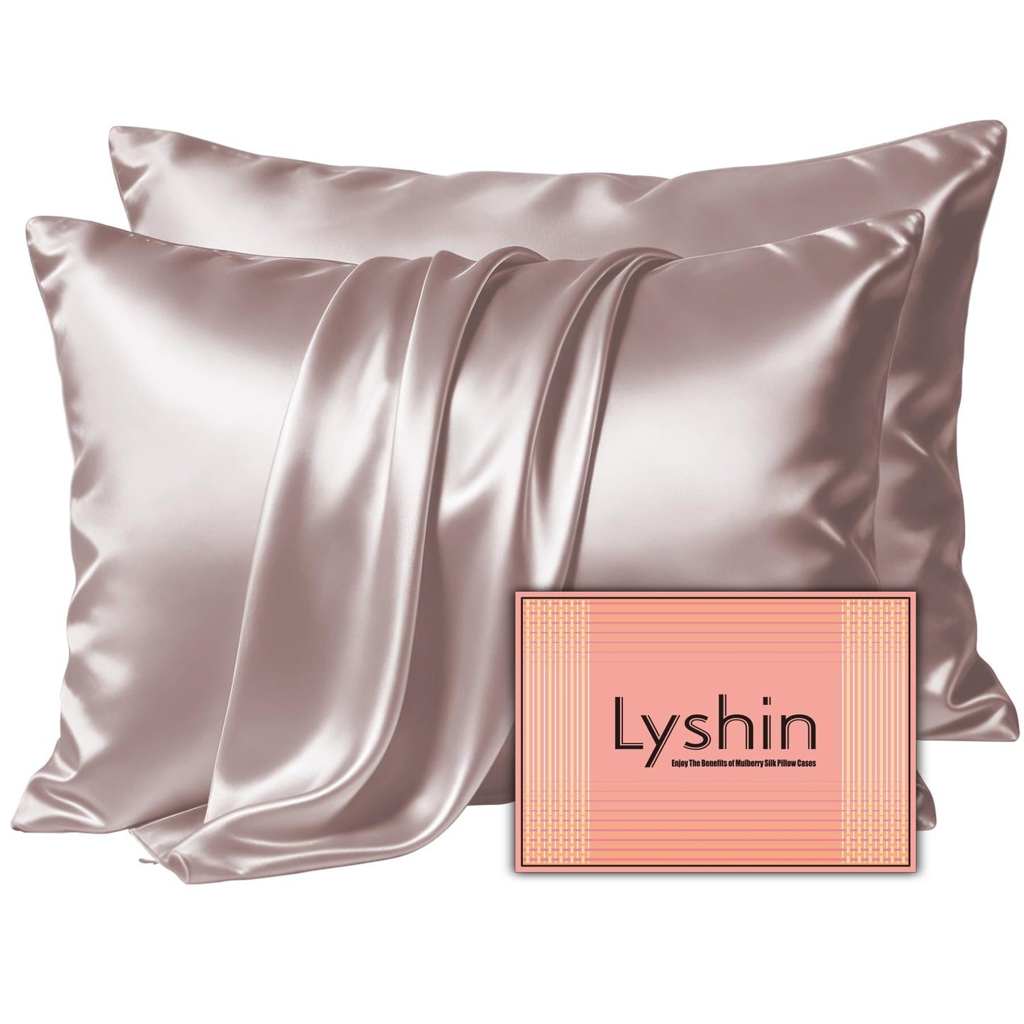 LYSHIN Silk Pillow Cases Standard Size with Hidden Zipper, Leopard