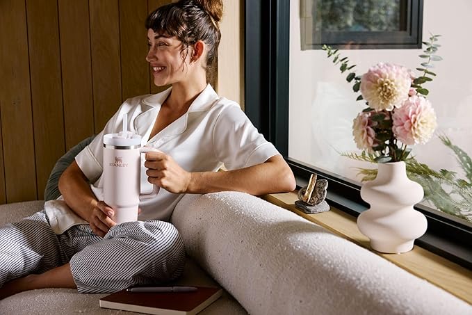 STANLEY Quencher H2.0 Tumbler with Handle and Straw 40 oz | Flowstate 3-Position Lid | Cup Holder Compatible for Travel | Insulated Stainless Steel Cup | BPA-Free | Soft Orchid