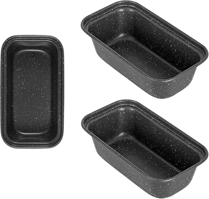 Walooza Mini Loaf Pan, 6x3 Inch Nonstick Bread Pans for Baking, Oven & Air Fryer Safe Small Banana Bread & Meatloaf Pan, Carbon Steel Baking Tins for Homemade Bread (Mini Loaf Pan(3-pack))