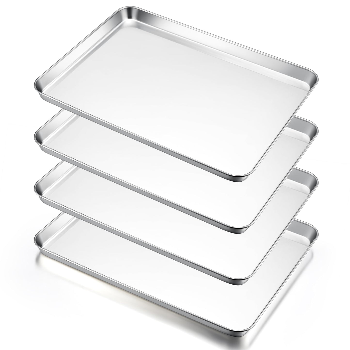 E-far Small Baking Sheet, 10.5”x8.3” Stainless Steel Toaster Oven Tray