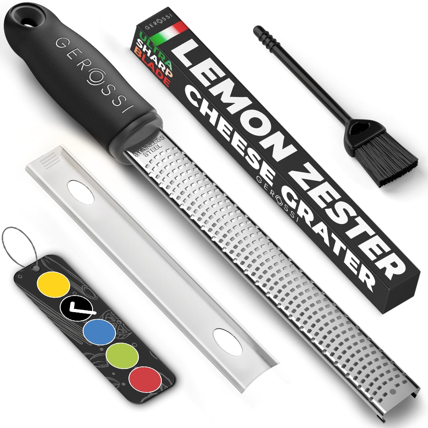 Lemon Zester Tool with Handle, Zester Grater for Cheese, Citrus and Garlic