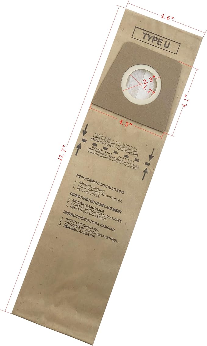 20PK Vacuum Bags for Dirt Devil Royal Type U 3920047001 3920048001