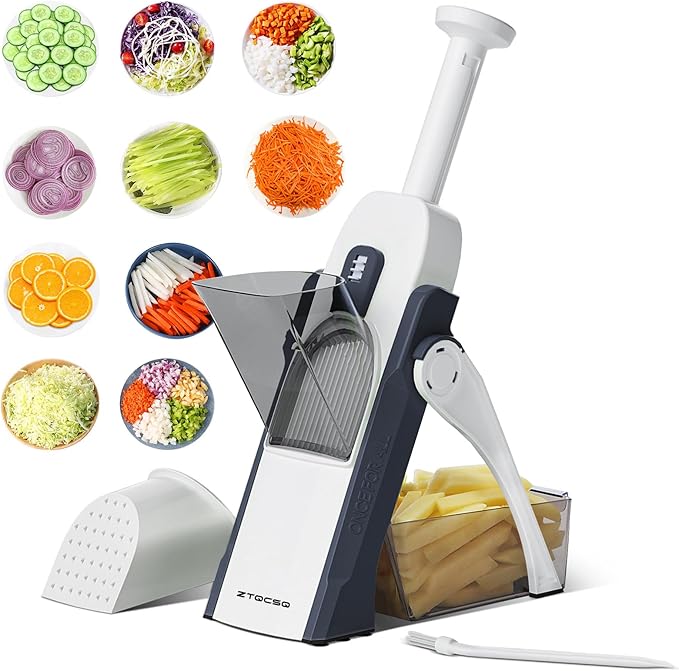 5 in 1 Safe Vegetable Mandoline Slicer for Kitchen, Adjustable Thickness