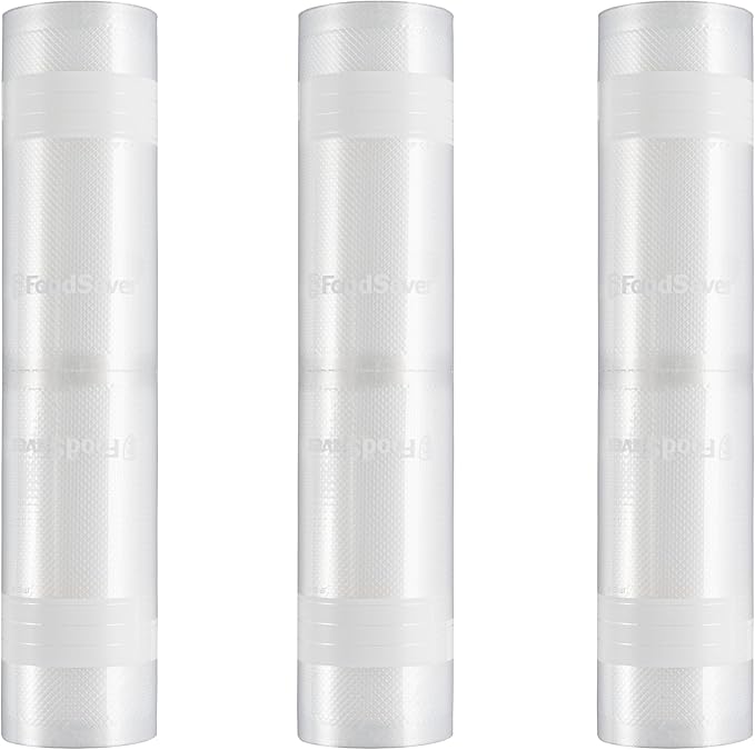 FoodSaver Custom Fit Vacuum Sealer Rolls, Airtight Food Storage and Sous Vide Rolls, BPA-Free, 11 x 16' (Pack of 3)