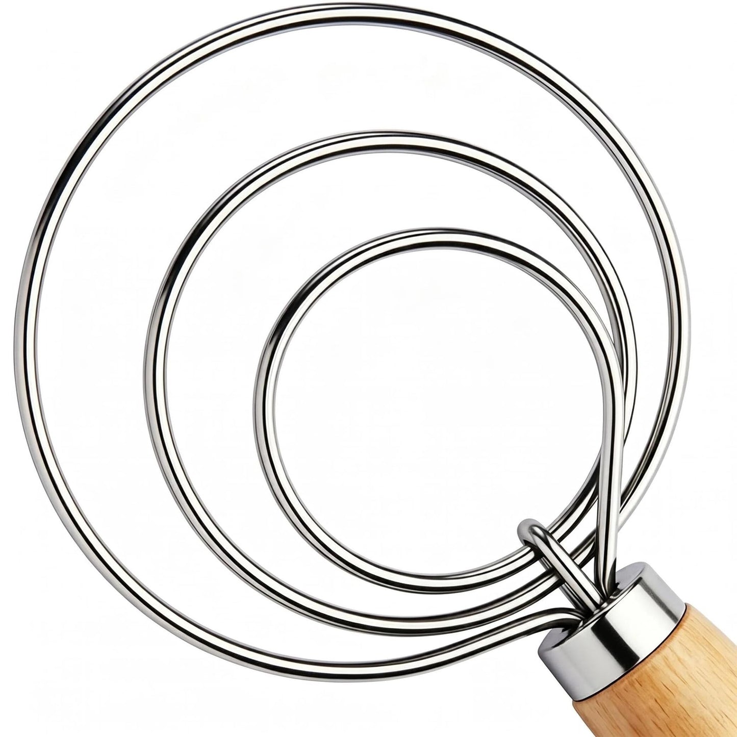 TEEVEA Danish Dough Whisk, Stainless Steel for Sourdough Bread
