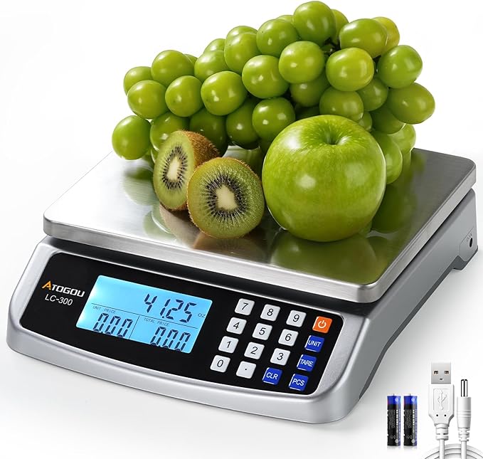 Atogou 110lb Food Scale, Commercial Kitchen Scale with Price Computing