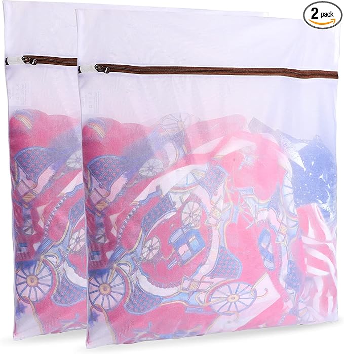GOGOODA Mesh Laundry Bags for Delicates Durable Protective Wash Bags Travel Storage Bags for Intimates Lingerie, 2PCS（2XL）