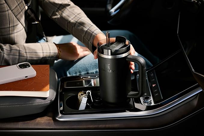 STANLEY Quencher H2.0 Tumbler with Handle and Straw 40 oz | Flowstate 3-Position Lid | Cup Holder Compatible for Travel | Insulated Stainless Steel Cup | BPA-Free | Dew Drop
