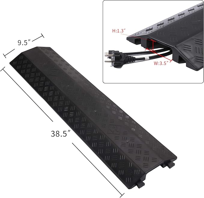 Medium 3 Pack - Floor Cord Cover Cord Protector Drop Over Drop Trak Cable Ramp