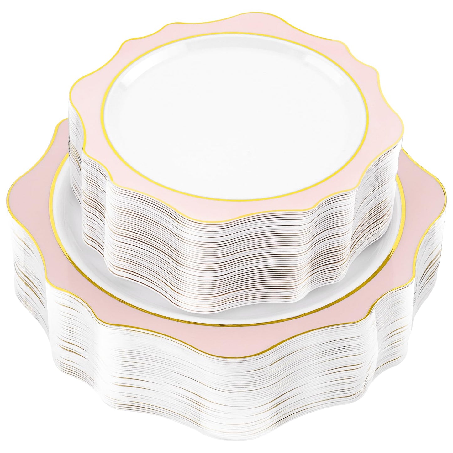 realluck 100Pcs Black Plastic Plates for 50 Guests