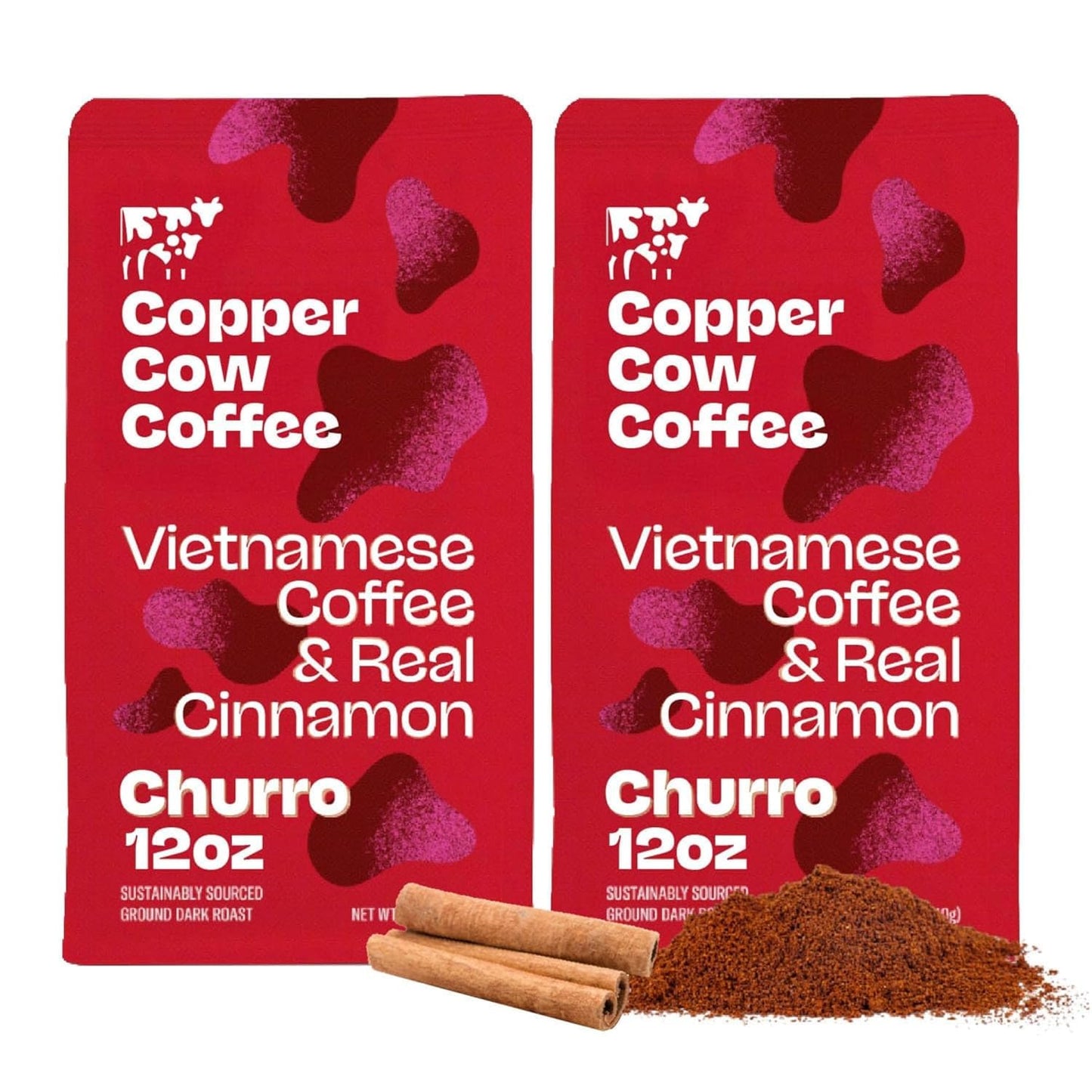 Copper Cow Coffee Classic Vietnamese Ground Coffee, Dark Roast, 10oz Bag