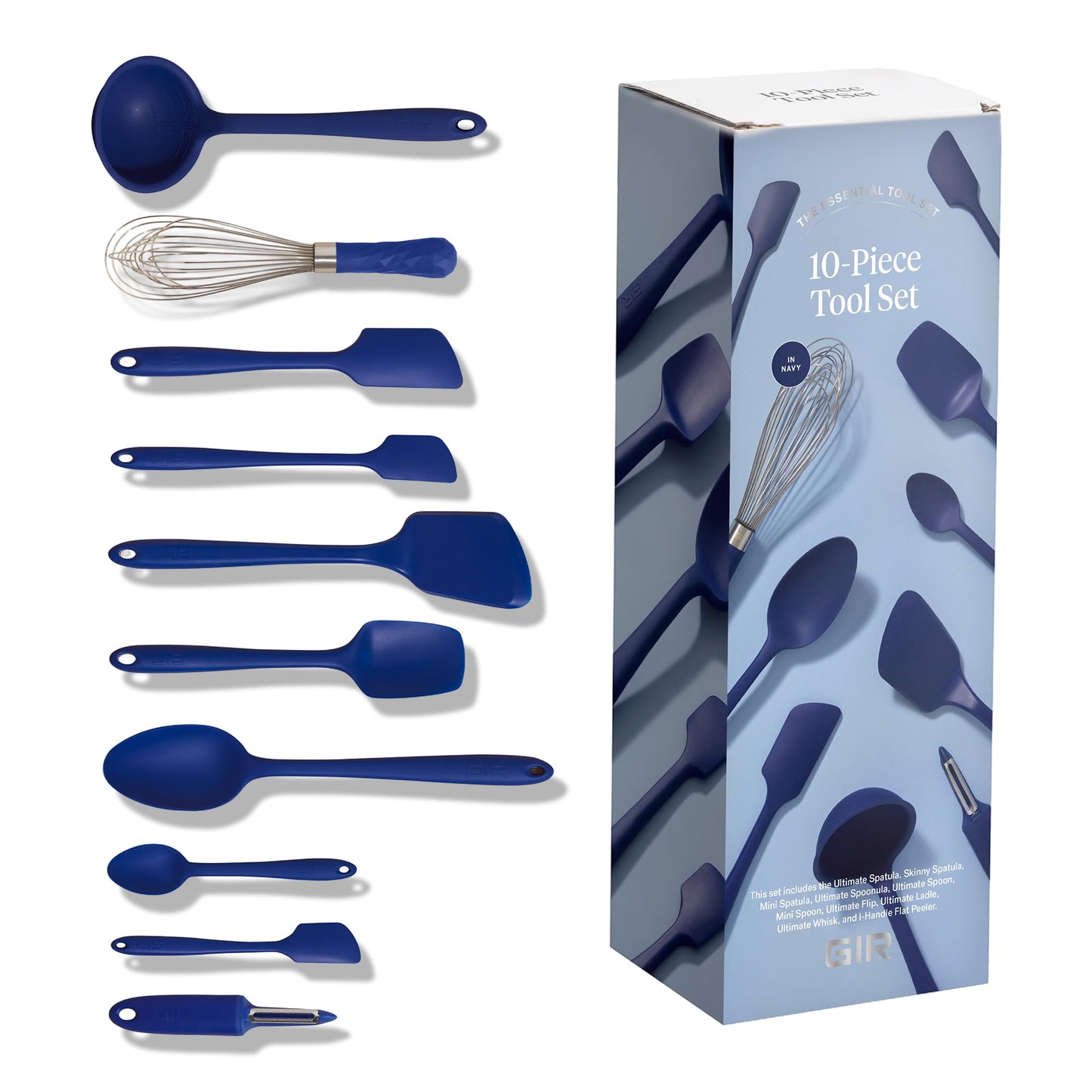 GIR: Get It Right 10-Piece Silicone Ultimate Kitchen Utensil Set – Spatulas, Ladle, Flip, Spoons, Whisk, Peeler & Spoonula – Nonstick, Non-Toxic, Heat-Resistant – Red