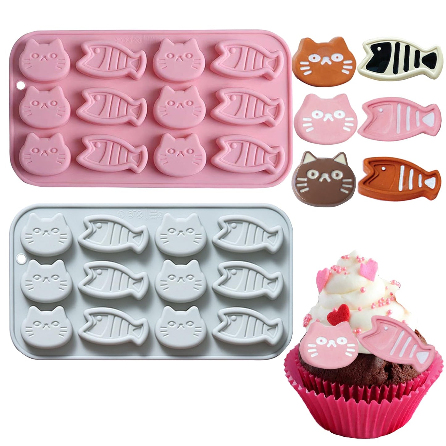 3Pack Hard Candy Molds Silicone Gummy Mold, Heart Molds Square Gummy Mold Bon Bon Chocolate Mold