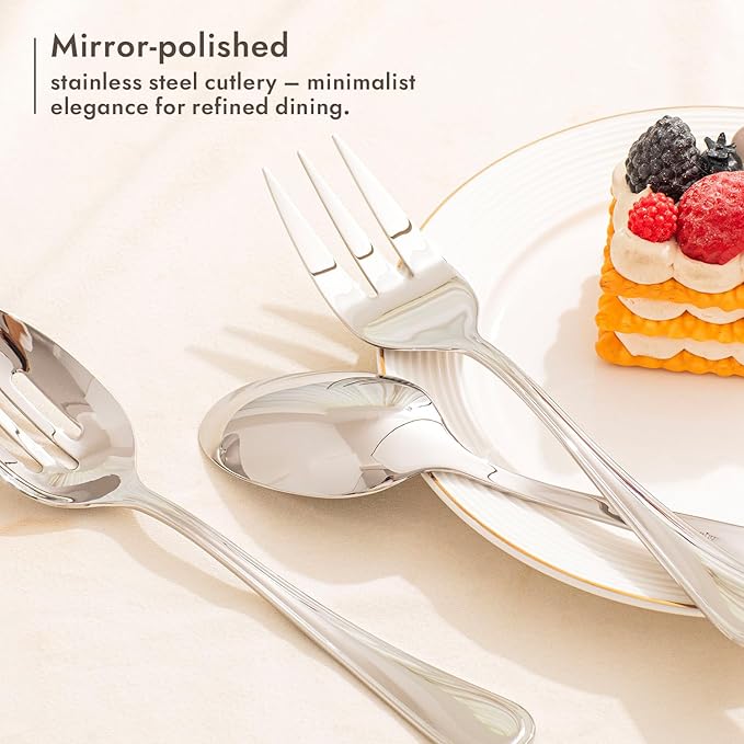KINGSTONESilverware Set, 18/10 Stainless Steel, Silver