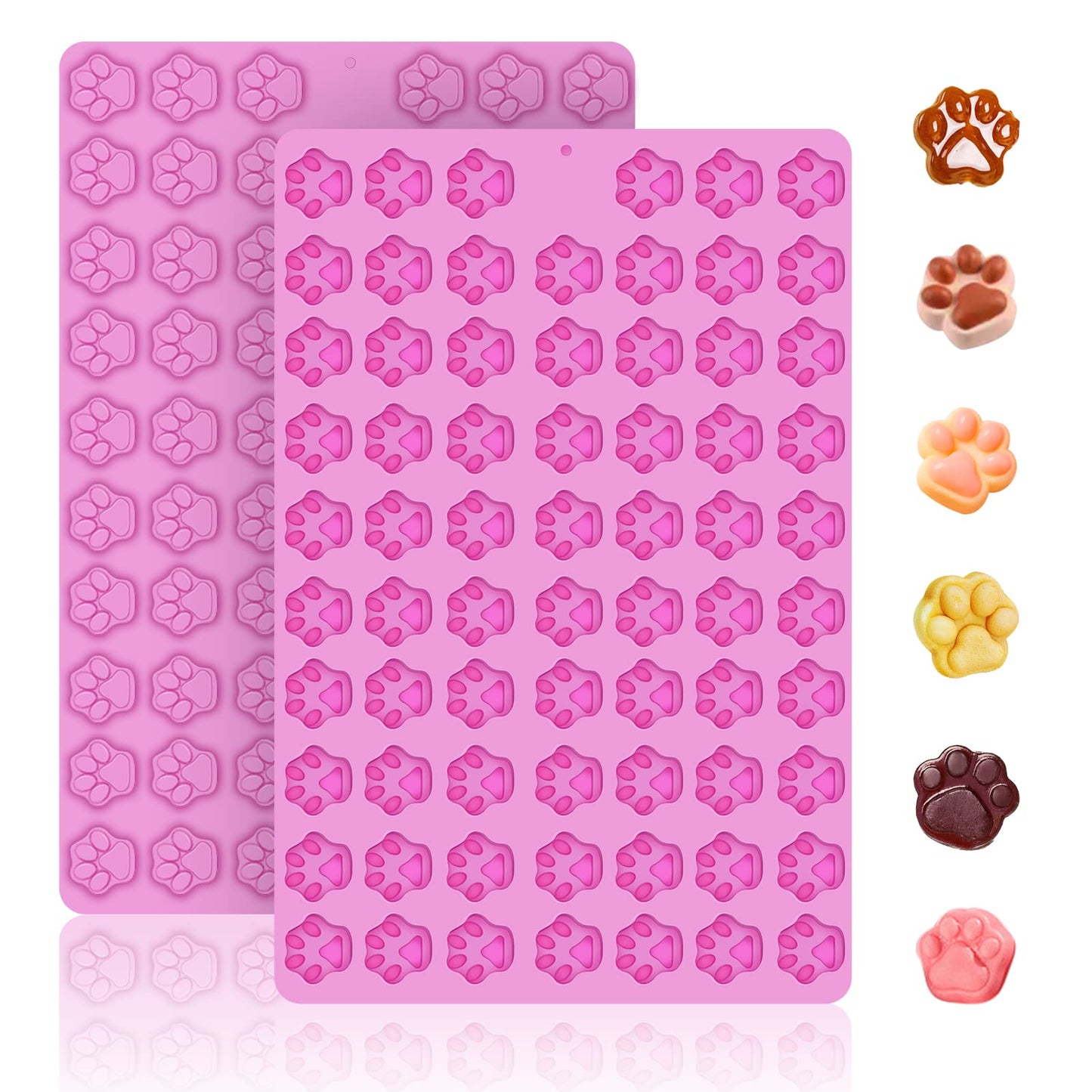 2 PCS Animal Silicone Molds, 104 Cavity Frog, Lizard, Snails Shaped Mini Silicone Molds for Baking Biscuits, Cookie,Candy, Chocolate, Jelly,Ice Cube,Pet Dog Treats Mold