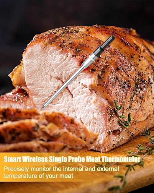 Meat Thermometer with Ultra-Thin Single Probe for Monitoring