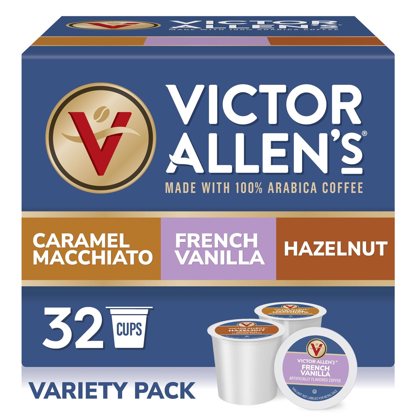 Victor Allen's Coffee Caramel Macchiato Flavored, Medium Roast, 42 Count, Single Serve Coffee Pods for Keurig K-Cup Brewers