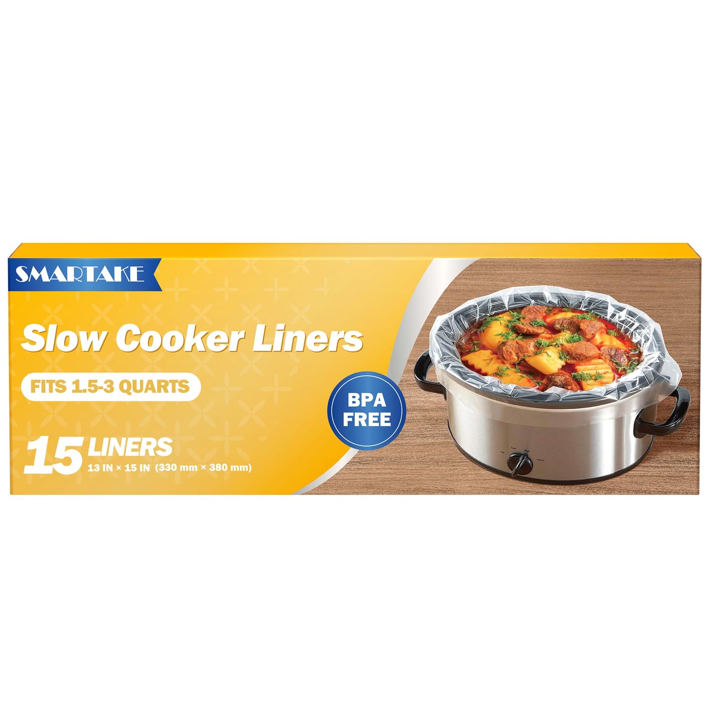 SMARTAKE Slow Cooker Liners, Large Size 14"x 22" 15 Liners