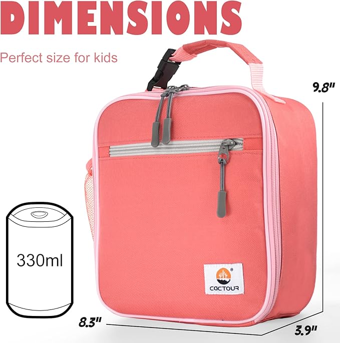 Lunch Box Kids,Premium Insulated Lunch Bag for Girls Boys,Soft Bag Mini Cooler Back to School Thermal Reusable Lunch Bag for Work School Picnic -Red