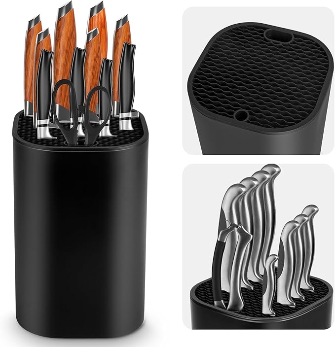 Ninonly Knife Block Without Knives 2 in 1 Detachable Kitchen Knife Holder