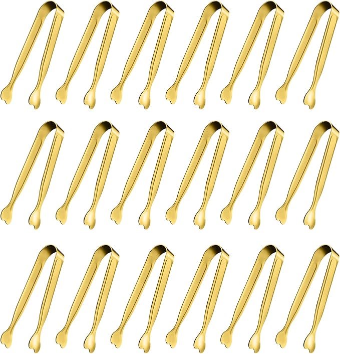 Small Serving Tongs, Anytrp 12-Pack Stainless Steel Sugar Tongs, 5.3inch Kitchen Metal Appetizers Tong for Serving Food, Buffets, Coffee Bar, Tea Party, Desserts Party and Ice Bucket