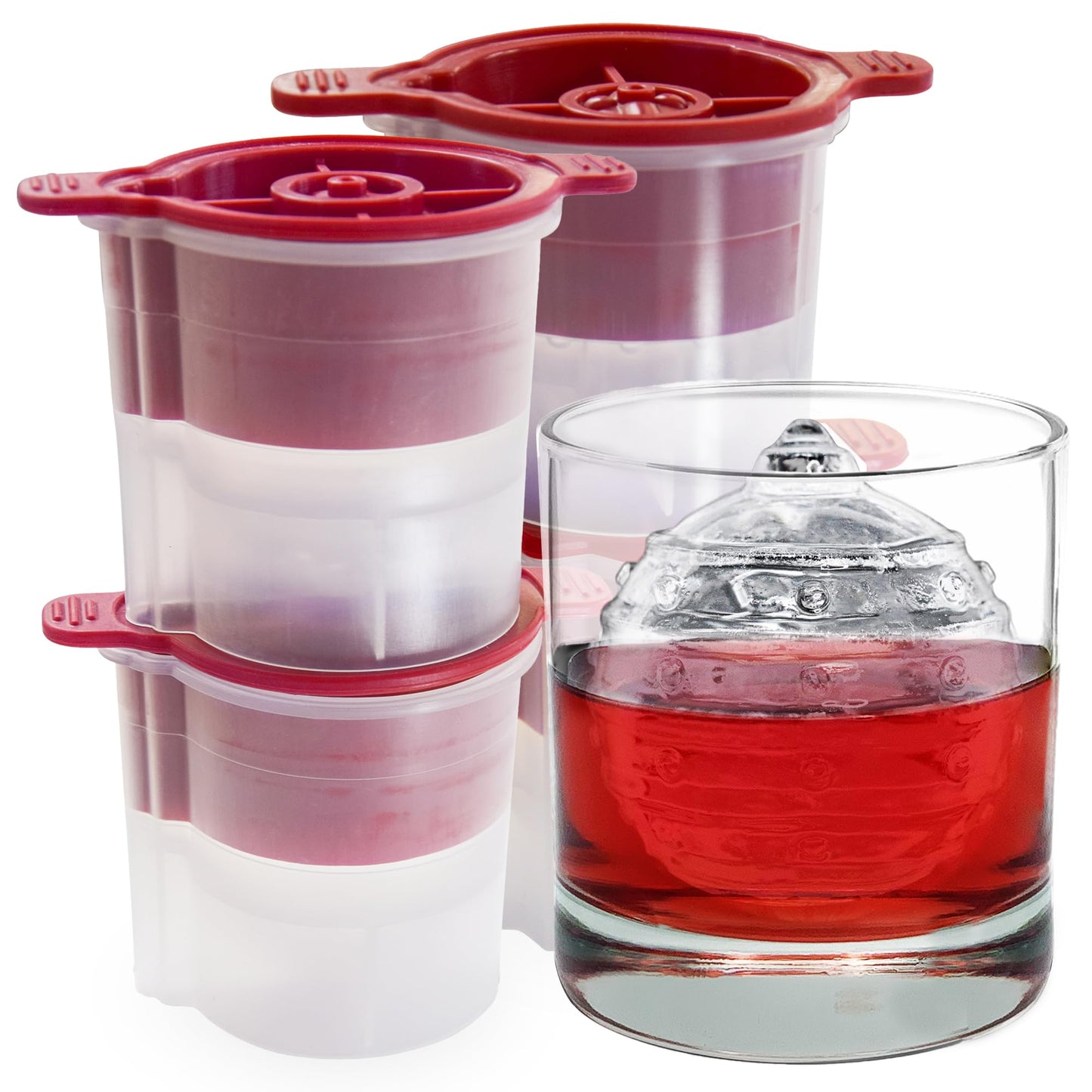 Tovolo Dots and Stripes Ornament Ice Cube Molds Set of 2 for Festive Holiday Drinks Christmas Gifts for Dad, BPA Free Dishwasher Safe Silicone Ice Molds for Cocktails