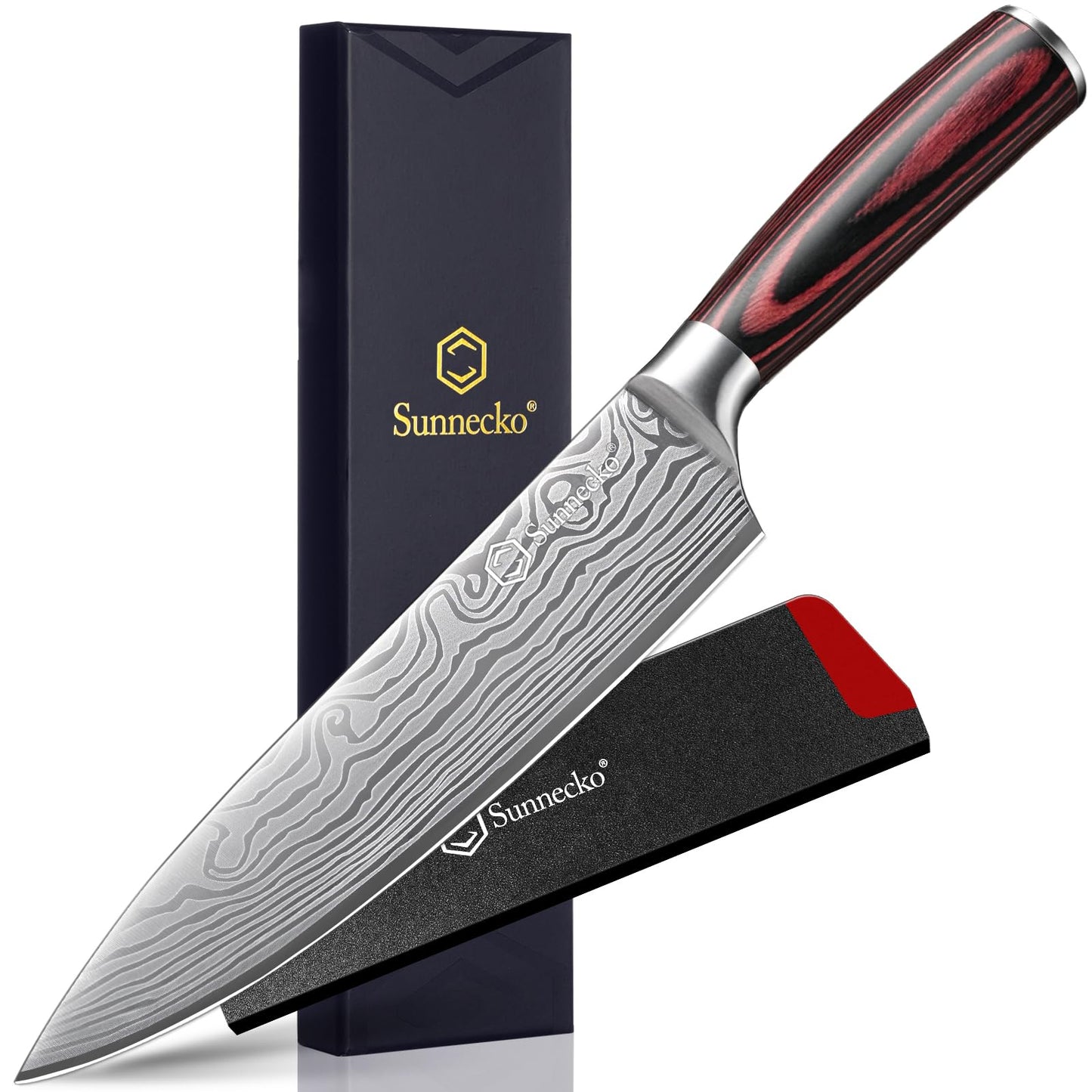 Sunnecko 8 Inch Chef Knife - Ultra Sharp Vegetable Kitchen Knife