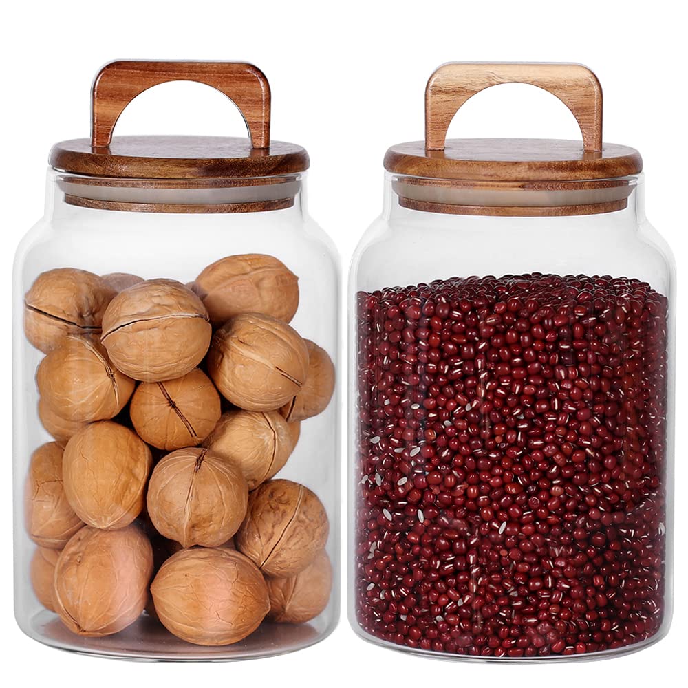 SAIOOL Egg Jar,kitchen canister， 1 Gallon Large Glass Food Storage Jars with Airtight Lid, Clear