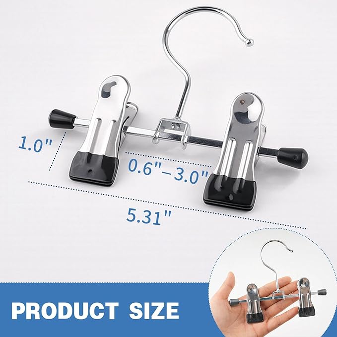 Adjustable Stainless Steel Shoe Rack Pants Folder Multi-Functional Portable Travel Laundry Washing Machine Rack Hooks Socks Clip Boot Hanger Set of 6