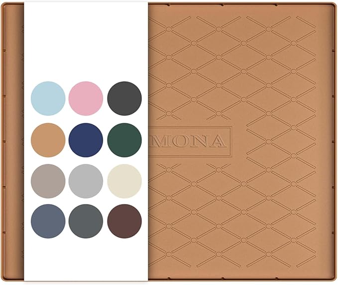 URMONA 25" x 19" Waterproof Silicone Mat in Multiple Sizes & Colors, Under Sink Mat for Kitchen & Bathroom, Pet Food Pad for Dogs & Cats, Kitchen Cabinet Liner, Multi-Purpose for Storage(Khaki)