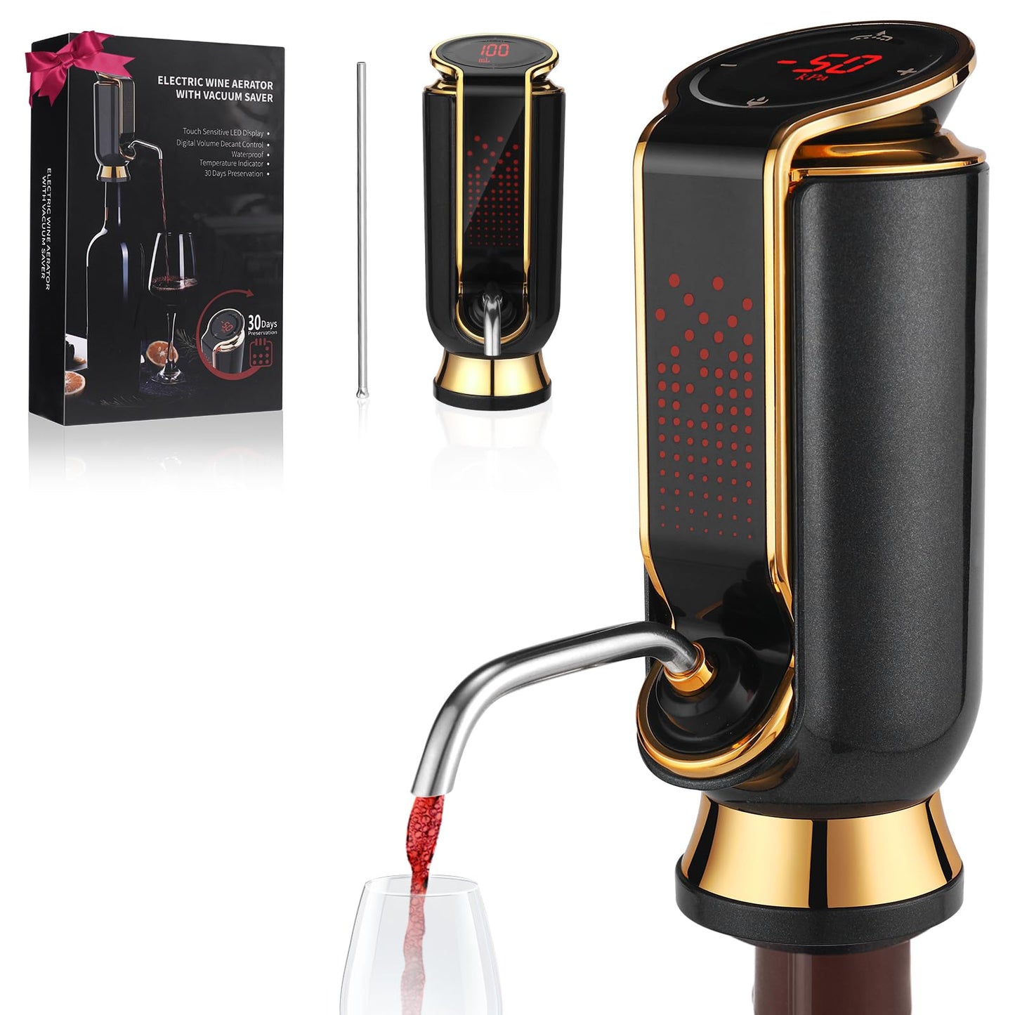 BLUBYEES Electric Wine Aerator and Automatic Wine Dispenser