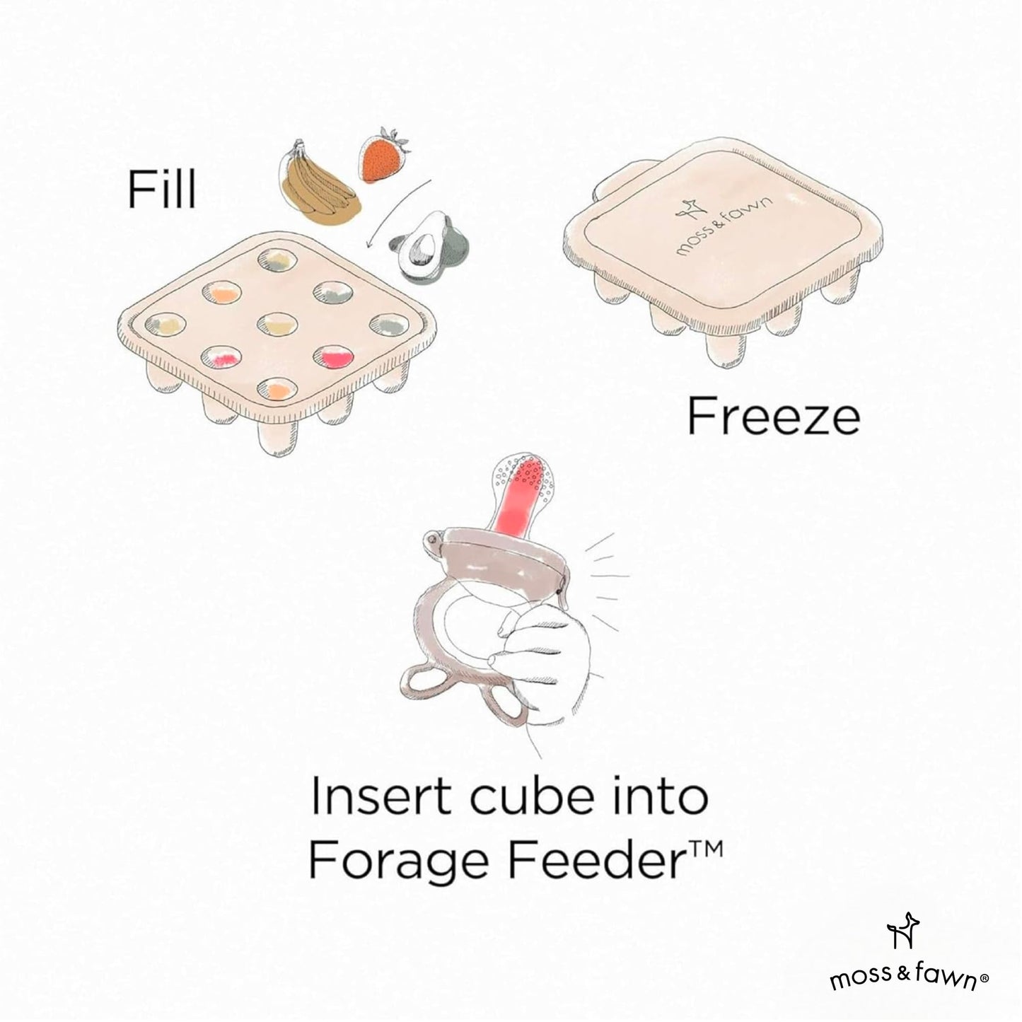 Moss and Fawn Ice Cube Tray - Breast Milk Popsicle Mold - Fern