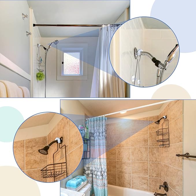 Tondiamo 6 Pieces Bathroom Shower Caddy Connectors Shower Caddie Easy to Attach with 3 Pieces Rubber Rings Bathroom Decor and Replacement (Suction Cup Holders)