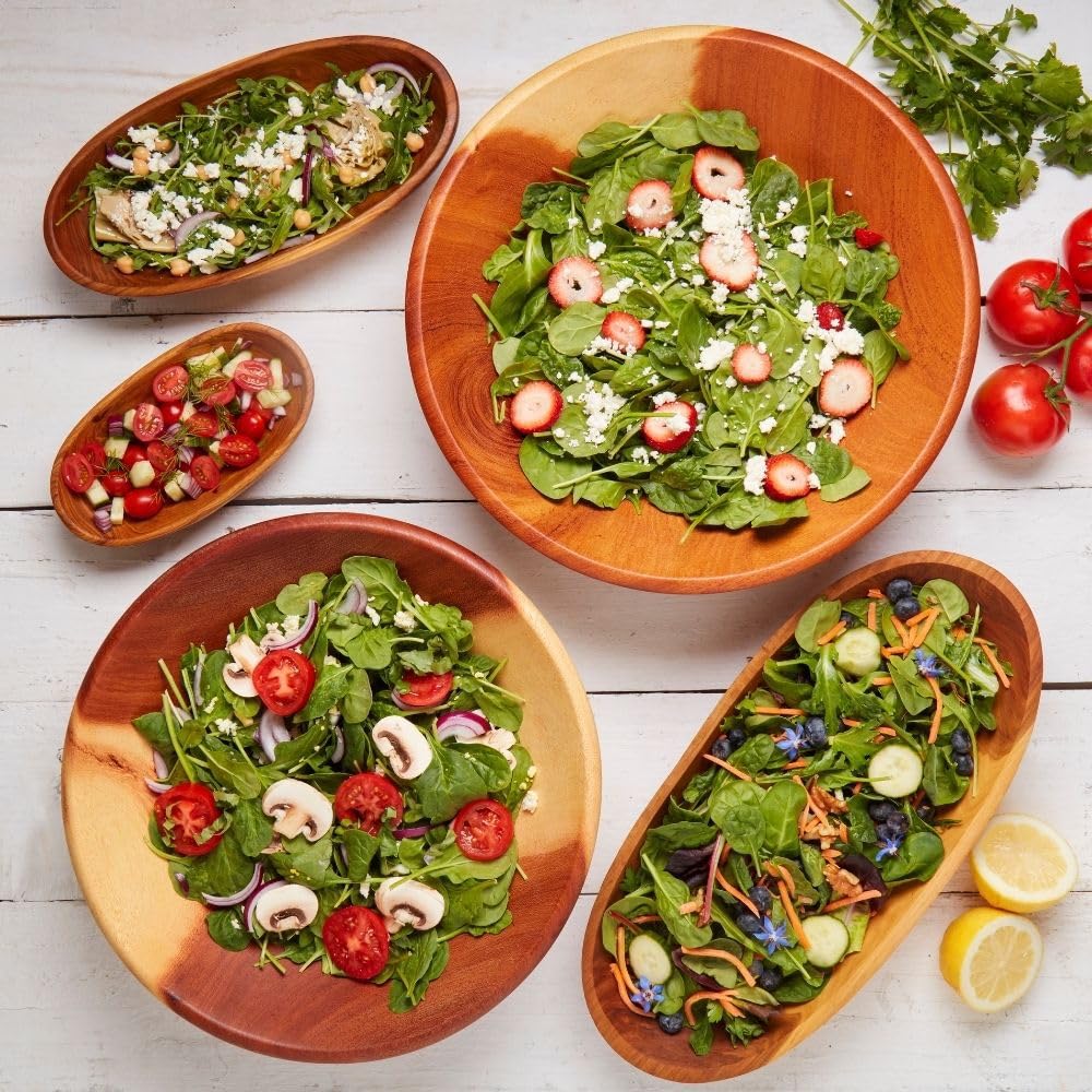 Rustic Wood Bowls for Serving Salads (Large (13-14"))