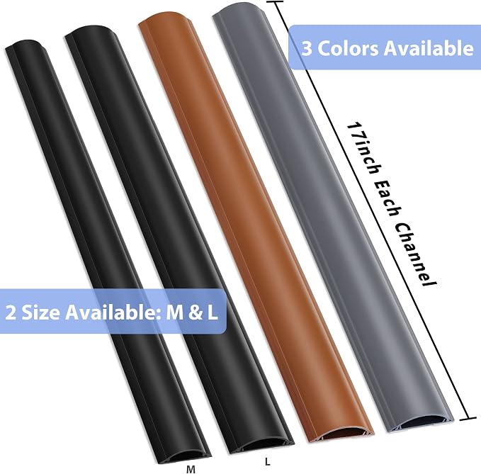 Cord Hider Floor 68in, Large Capacity Floor Cord Cover, Hard PVC Wire Cover